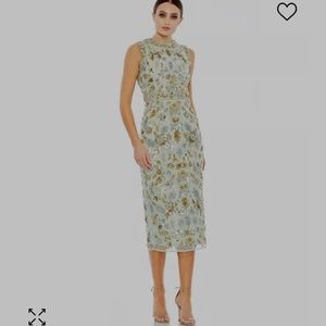 Mac Duggal sage sequin dress NWT